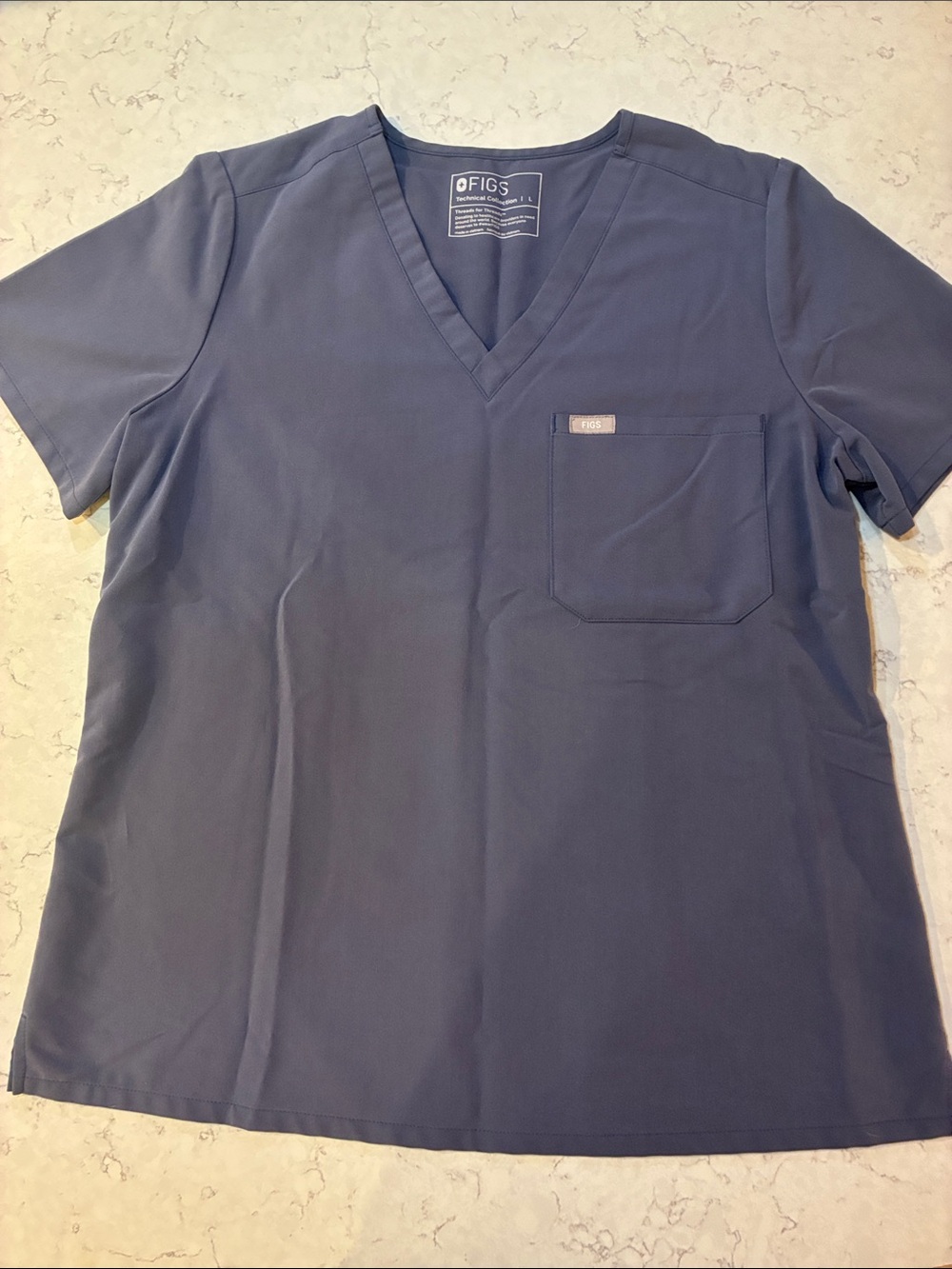 FIGS Women's Large Catarina Space Navy(Special Edition) V-Neck Scrub Top